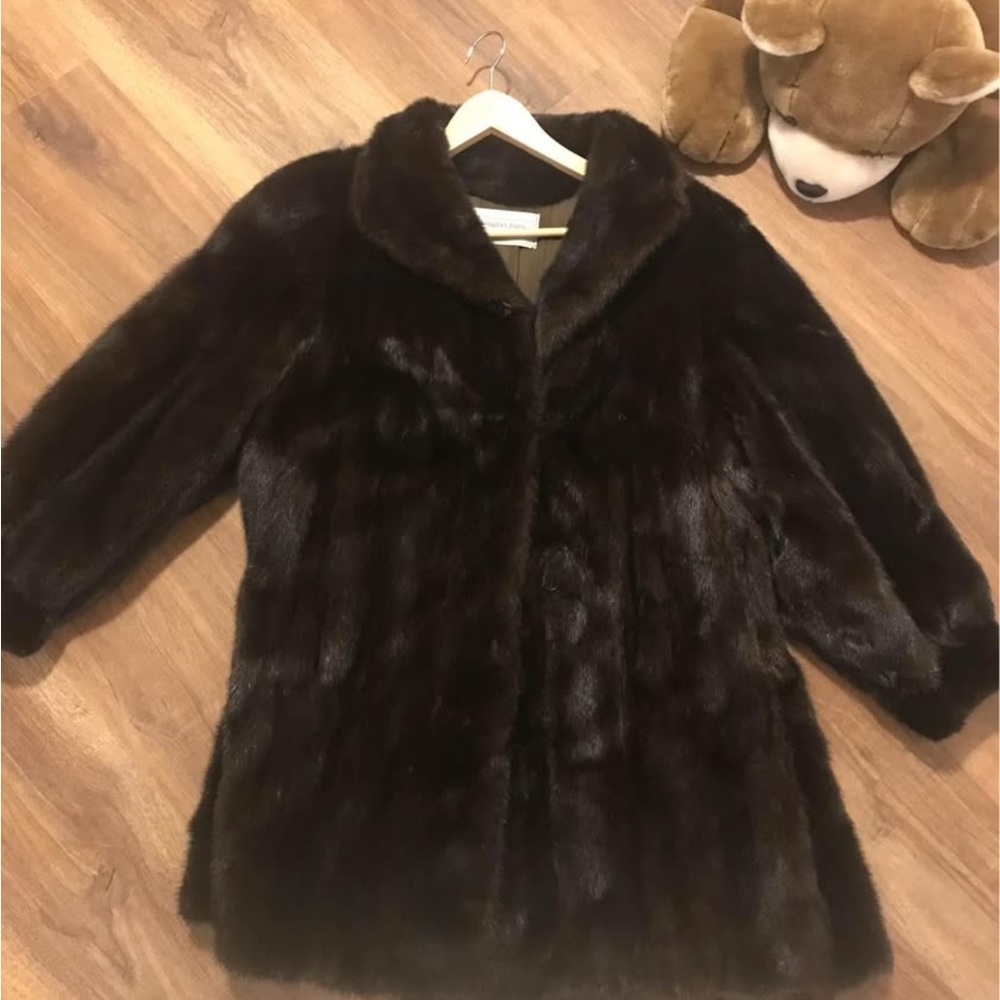 Genuine mink coat chocolate color vintage
